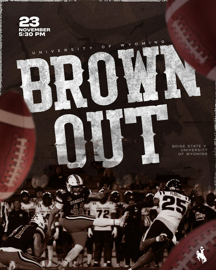 Instagram post for Barstool Wyoming for a "Brown Out" for the Boise State v. University of Wyoming November game.